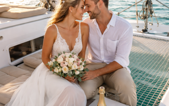 Voyage de noces en catamaran avec skipper privé